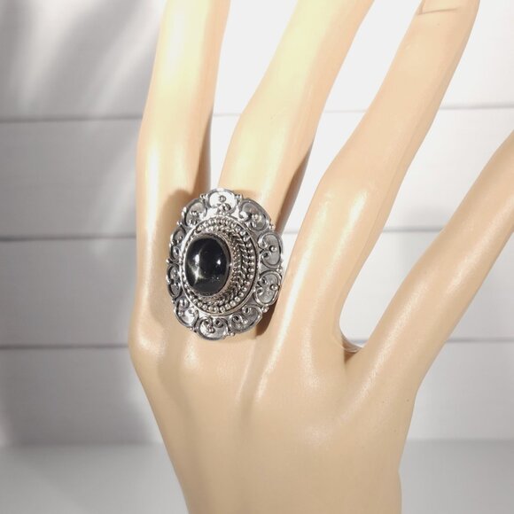 Black Star Diopside Statement Ring Size 7-1/4 - Picture 8 of 8